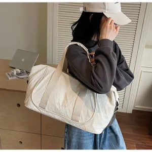 Casual canvas travel duffel bag large capacity lightweight gym bag for yoga outdoor use