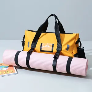 Large capacity gym duffel bag with yoga mat strap waterproof sports travel bag for women and men
