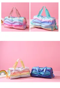 Borsa da palestra con sfumatura di colore grande capacita borsa da viaggio per donna