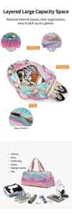 Borsa da palestra sfumata con scomparto per scarpe separato e grande capienza.