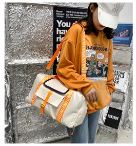 Bolsa de deporte de fitness de tela Oxford de gran capacidad con compartimento para zapatos.