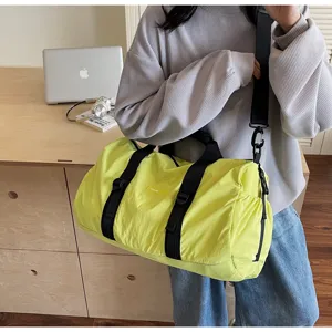 Casual travel duffel bag waterproof sports shoulder bag simple versatile crossbody handbag