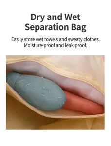 Borsa di stoccaggio impermeabile separazione secco umido, vista dettagliata per fitness e viaggio.