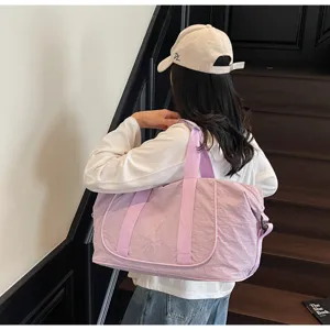 Lightweight purple fitness travel bag large capacity yoga duffel bag casual shoulder bag