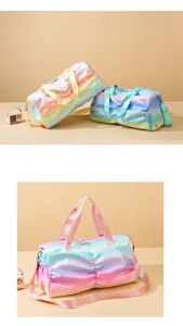Borsa da palestra fitness sfumata arcobaleno borsa da viaggio tracolla grande capacità