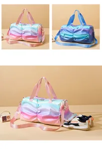 Borsa sportiva con sfumatura di colore e scomparto scarpe, grande borsa da viaggio.