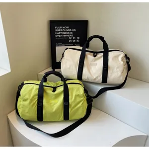 Casual canvas travel duffel bag waterproof sports fitness shoulder crossbody bag for daily use.