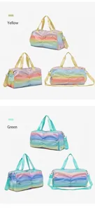 Borsa da palestra arcobaleno grande capacità con scomparto scarpe e tasca bagnata per viaggi.