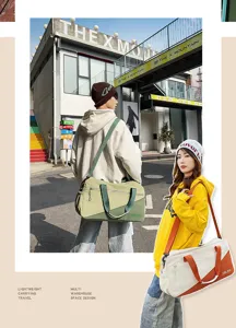 Large capacity sports travel duffel bag with wet dry separation and shoulder strap for fitness.