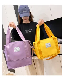 Small travel fitness bag women expandable single shoulder crossbody gym bag waterproof sports bag