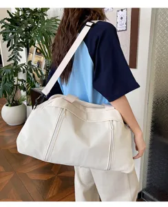 Grande borsa da viaggio bianca grande capacità leggero casual sport yoga tracolla donna