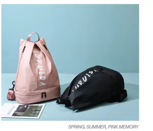 Zaino da viaggio in pelle PU impermeabile con scomparto separato per scarpe per palestra