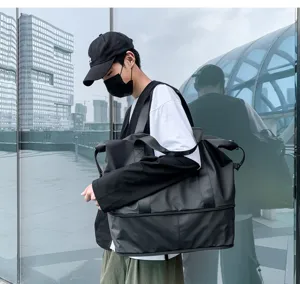 Grande borsa da viaggio impermeabile con separazione umido asciutto per fitness.