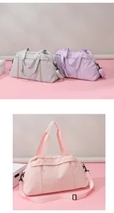 Grande borsa da viaggio sportiva, leggera borsa a tracolla per yoga con scomparto bagnato.