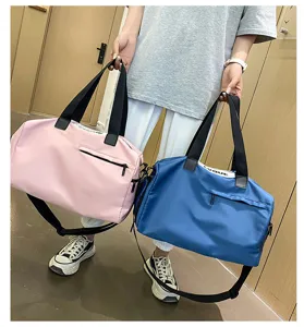 Large capacity fitness bag with separate shoe compartment waterproof oxford travel bag for women