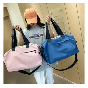 Waterproof fitness duffel bag for women, large capacity gym bag with wet dry separation pocket.