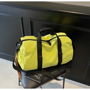 Neon yellow travel duffel bag waterproof gym shoulder bag casual multi-functional bag