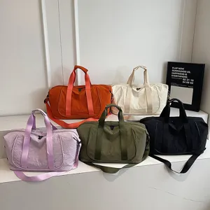 Multi-color large capacity oxford cloth travel duffel bag and yoga fitness gym bag.