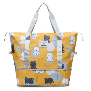 Große niedliche Bären Druck Reisetasche Damen wasserdichte Sporttasche für Fitness.