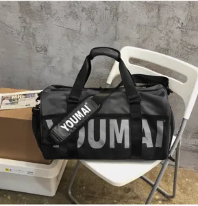 Grand sac de sport fitness avec compartiment à chaussures, sac de voyage séparation sec et humide.