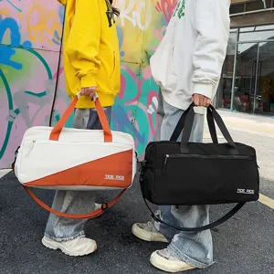 Large capacity sports duffel bag with dry wet separation for gym, travel, yoga and swimming.