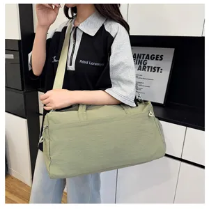 Large capacity gym duffle bag with dry wet separation for women sports and daily travel.