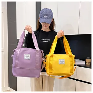 Small women fitness gym bag expandable travel shoulder crossbody luggage sports bag.