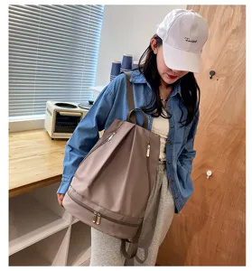 Zaino da viaggio leggero in tessuto Oxford borsa sportiva fitness con scomparto