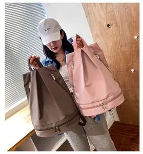Zaino da viaggio con scomparto scarpe separazione asciutto bagnato borsa fitness donna