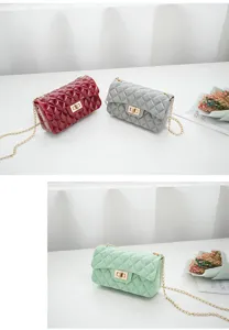 Damen gesteppte Gelee Umhängetasche süße Mode Ketten Tasche Sommer PVC Handtasche