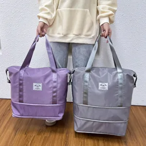 Large Capacity Travel Duffel Bag Waterproof Gym Sports Bag Wet Dry Separation Expansion Handbag For Women