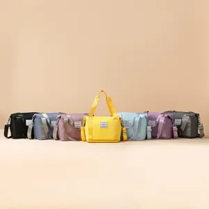 Small fitness gym travel shoulder bag multi-color canvas sports bag for women expandable