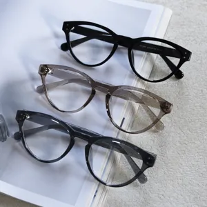 Vintage cat eye glasses frames TR90 optical eyewear for men and women detail view close up.