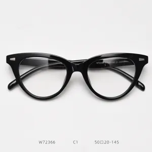 Classic black cat-eye optical glasses frame for women and men, retro acetate frame.