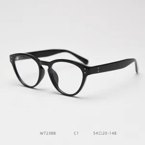 Black TR90 retro cat-eye optical glasses frame with stylish design for daily wear.