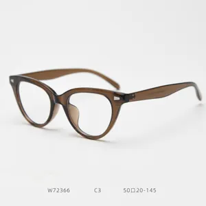 Detailed view of retro brown cat-eye optical glasses frame, stylish design for daily wear.