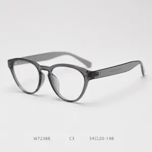 Grey translucent TR90 vintage cat-eye eyeglasses frame for daily optical wear and fashion.