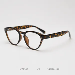 Detailed view of vintage tortoise shell cat eye optical glasses frame, stylish TR90 full rim.