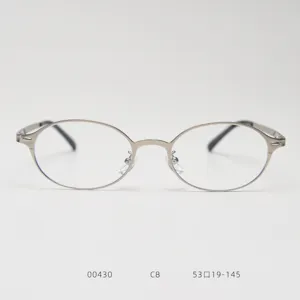 Monture de lunettes ovale en metal retro pour hommes et femmes verres optiques clairs argent.