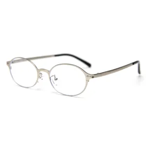 Vintage petite monture de lunettes ovale en métal, lunettes anti-lumière bleue hommes femmes