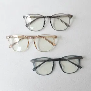 Gafas transparentes grandes monturas ópticas retro acetato moda gafas para hombres y mujeres