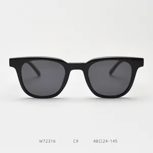 Detail view of black TR90 polarized sunglasses, offering UV protection and stylish wear.