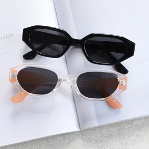 Nouvelles lunettes de soleil polarisées polygonales à monture étroite pour hommes femmes.