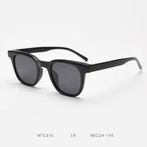 Black TR90 polarized sunglasses for men and women, stylish UV400 protection eyewear detail.
