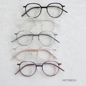 Korean style lightweight thin rim round optical glasses frames for men and women, multi-color.