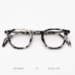 Detail view of Japanese vintage tortoise shell acetate optical eyeglasses frame close-up.