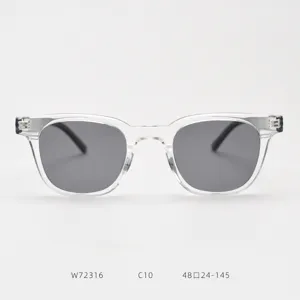 Transparent frame polarized sunglasses, TR90 lightweight unisex eyewear for casual daily wear.