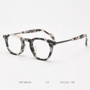 Vintage tortoise acetate optical glasses frame with metal temples, retro clear specs design.