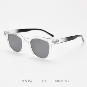 Transparent frame polarized sunglasses, men and women trendy sun glasses, UV protection.