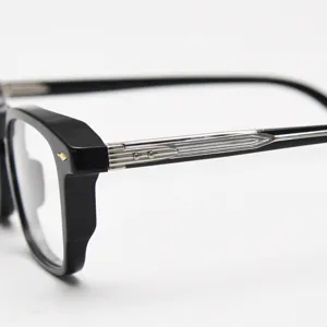Retro handmade acetate optical eyeglass frames for men and women classic black clear lens